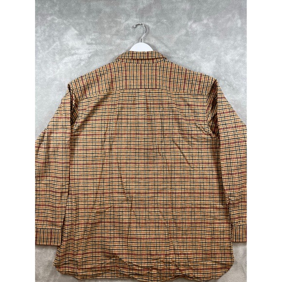 LL Bean Chamois Shirt Plaid Mens XXL Regular Fit Cotton Barley Brown Outdoor New - Picture 4 of 8